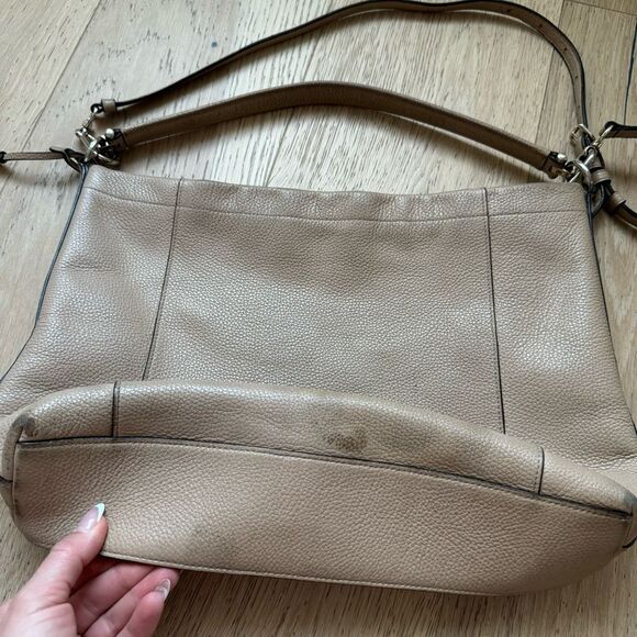COACH 34312 Scout Hobo Tan Beige Pebbled Leather Shoulder Crossbody Bag - Picture 4 of 11